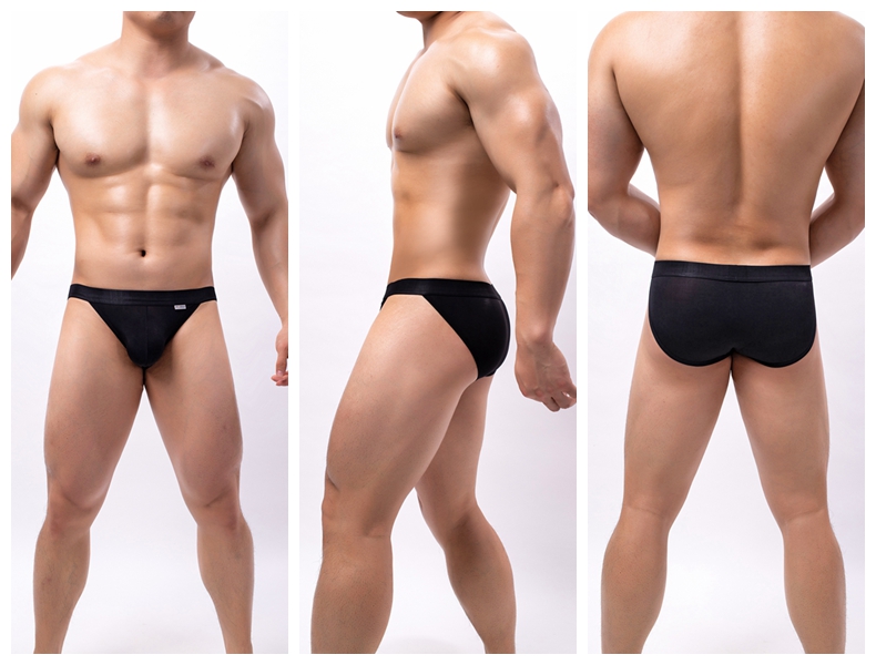Woven Mens Underwear Patterns Solid Breathable Men Pouch Underwear