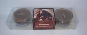 Quality 1)3pk Brown,Ivory and Orange decor glass tealight candle scented with unique design wholesale