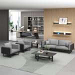 Light Luxury Italian Modern Leather Sofa Coffee Table Set for Office Sectional