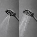 Brass Bathroom Shower Faucet Set Grey Wall Mount Complete Set