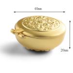 Luxury Gold Color Plating Dia 40mm Metal Pocket Ashtray Customized