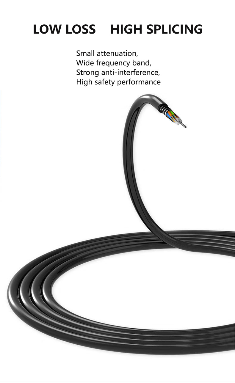GYTA53/GYTA/GYTS Black Outdoor Fiber Optic Cable For Underground Direct Buried Duct