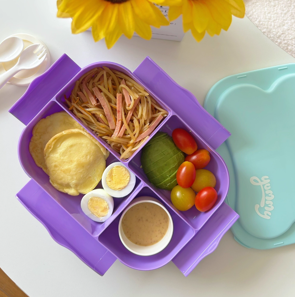 Kids Snack - 4 Compartment Leak-Proof Bento Box Container for Snacks and Small Meals, Easy-Open Latch, Dishwasher Safe, BPA-Free for School, Daycare,