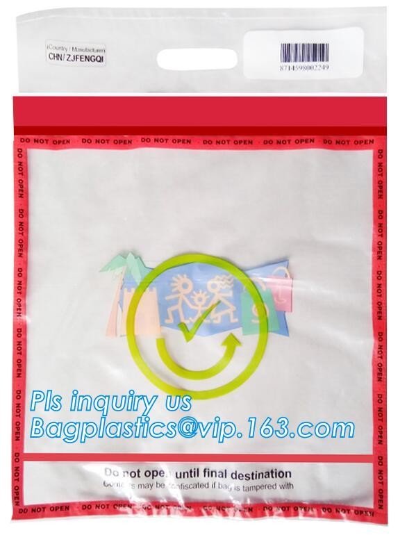 Opaque Tamper Evident Sealing Plastic Bank Money Steb Security Bag / Custom Self Adhesive Plastic Courier Bag, bagease