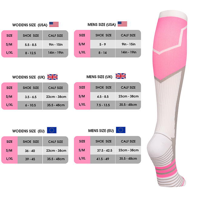 Fancy Female Compression Sports Socks Breathable Graduated Compression Socks