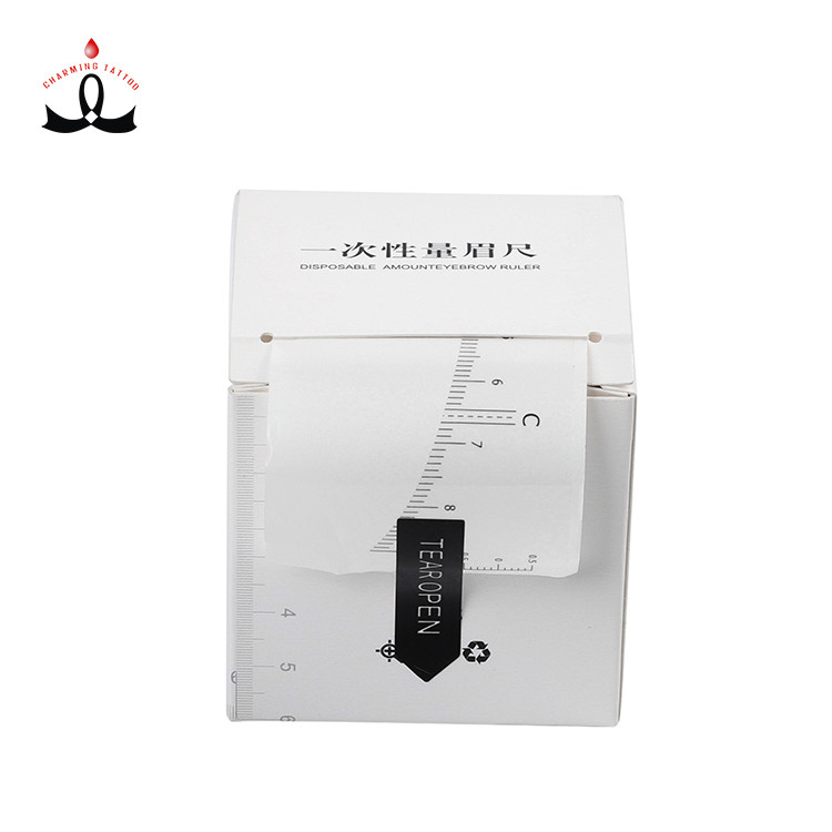 Clear Permanent Makeup Microblading Eyebrow Ruler Sticker 50pcs/ Roll
