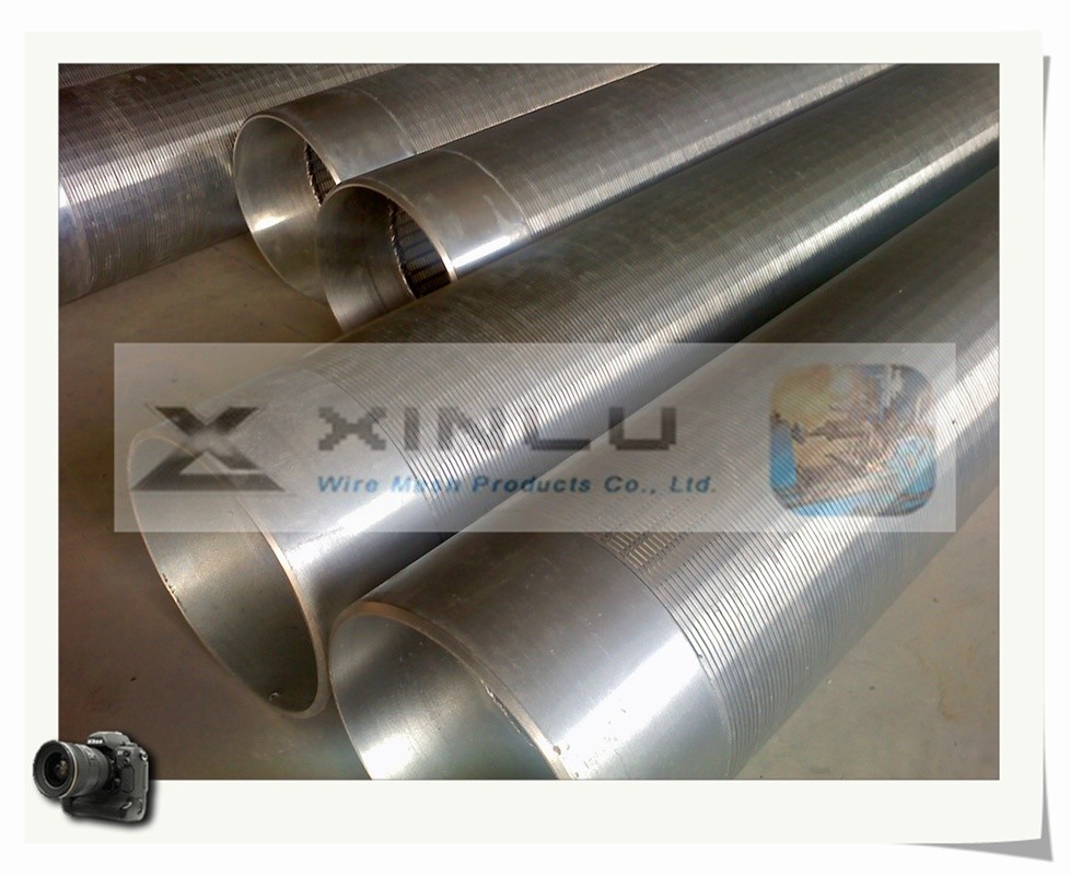 Low Carbon Vee Wire Galvanized Dewatering Screen Pipe 6-5/8" Long 5.8m