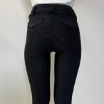 Pocket Horse Riding Pants Black High Stretch Silicone Grip Kids Equestrian