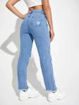 Cotton Fashion Casual Pants Ripped High Street Wear Solid Jeans