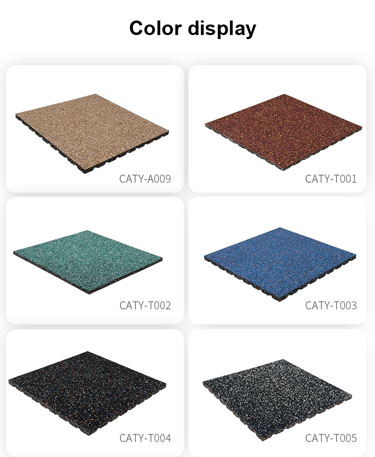 Shock Absorb Fitness Rubber Flooring Nontoxic Rubber Gym Tiles