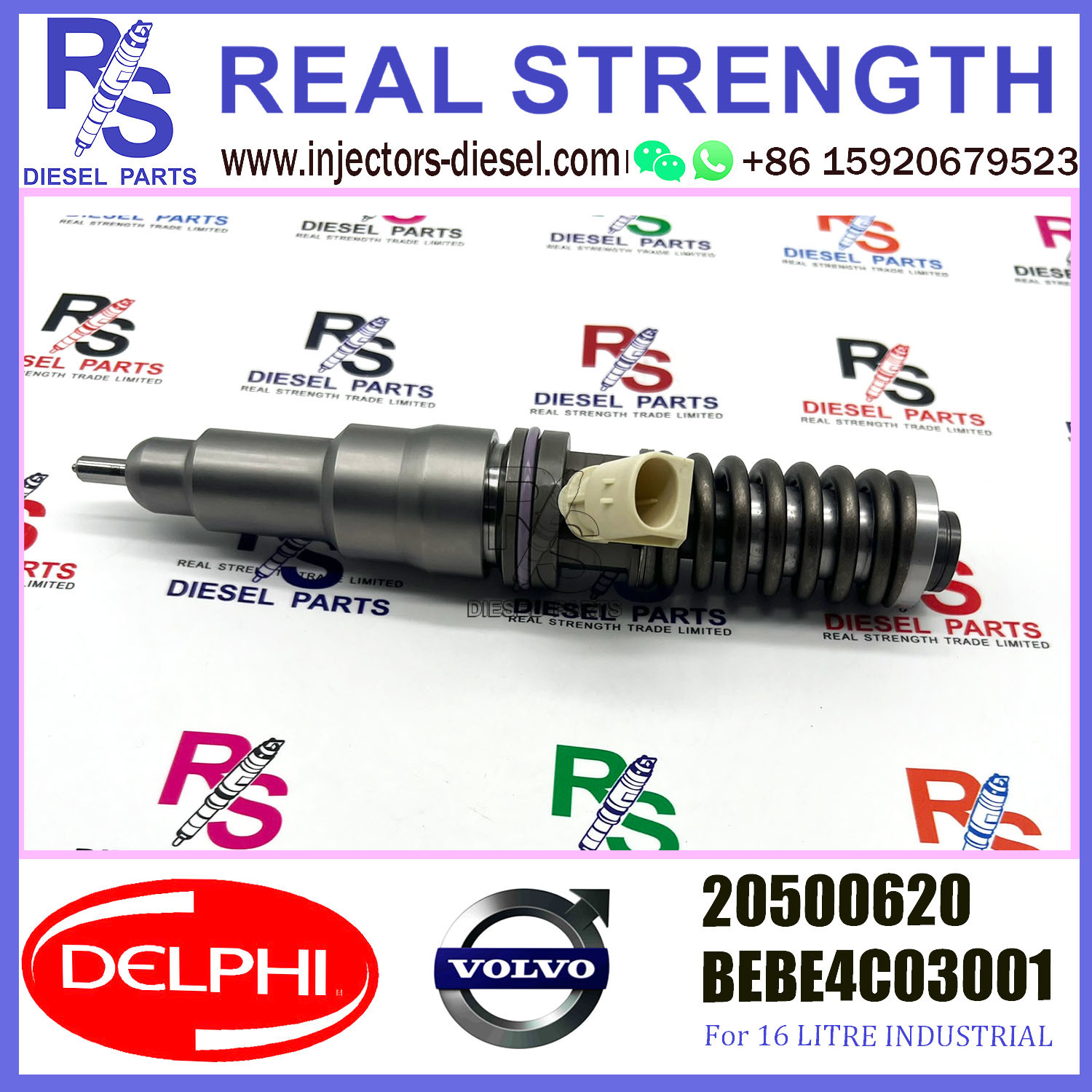 DELPHI 2pin injector 20500620 BEBE4C03001 Diesel pump Injector V-O-L-V BEBE4C03001 E1 for V-O-L-V 9.0 LITRE TRUCK