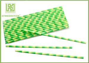 Quality Eco - Friendly Bamboo Paper Straws , Birch Wood Design Green Decorative Paper Straws wholesale