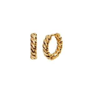 Quality 12mm Gold Statement Hoop Earrings Traditional Screw Gold Statement Hoops wholesale