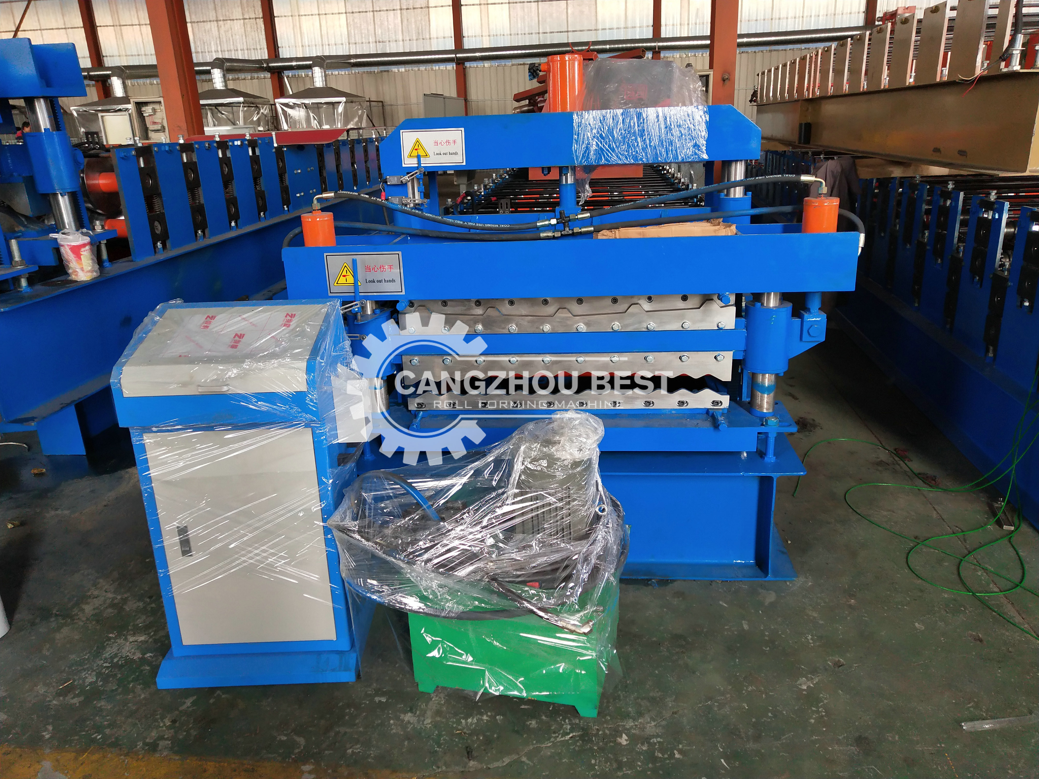Corrugated Sheet Cold Roll Forming Machine Production Line For Double Decker Roofing