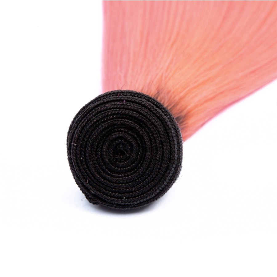 #T1B/Pink Straight Remy Human Hair Bundles Sew In Weave Bundles Brazilian Bundle Deals