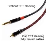 Black And Red PET Expandable Braided Sleeving Abrasion Resistant Cable