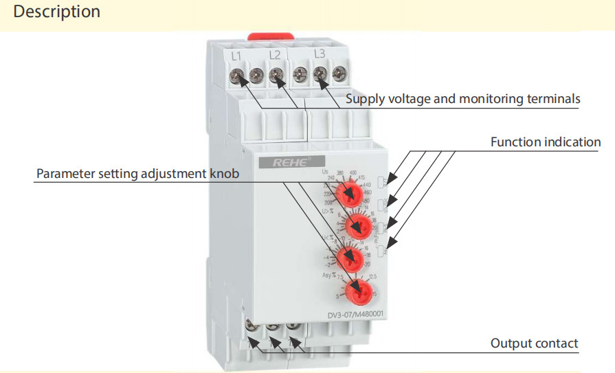DV3-03 Electronic Adjustable Monitoring Voltage Protecter Controlled Relay