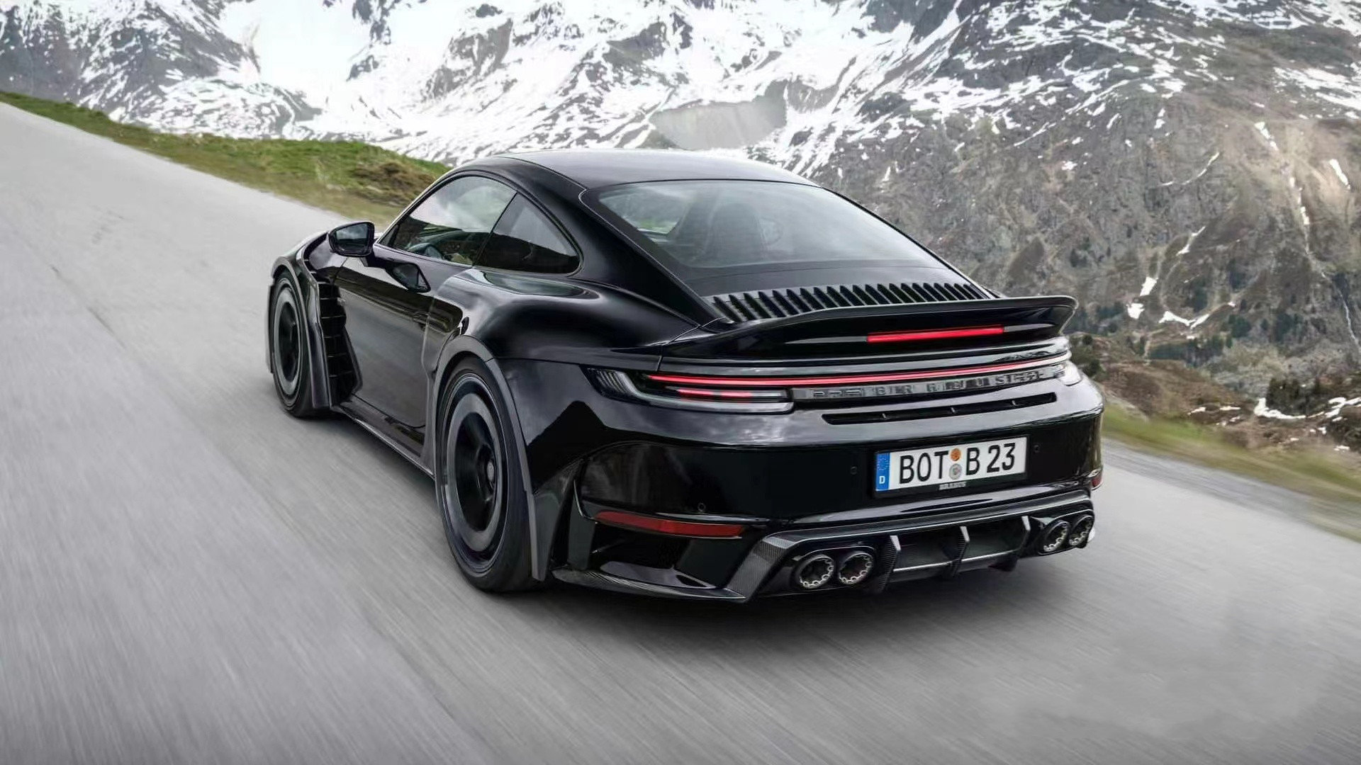 For Porsche 992 Carbon Fiber Spoiler 992 Upgraded BS Style Carbon Fiber Spoiler Tail Fins
