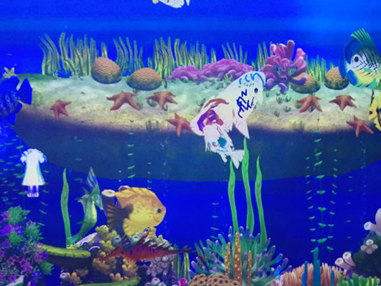 Magic Sea Interactive Projector Games Painting With Infrared Sensing Radar