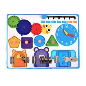 Quality Montessori Wooden Calendar Clock Unlocking Board For Boys Girls wholesale