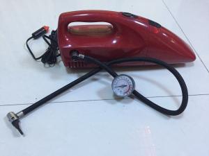 Quality 2 In 1 DC 12V Red And Yellow Fancy Portable Car Vacuum Cleaner For Car With Inflation Fuction wholesale