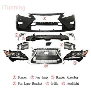 Quality Plastic Vehicle Bumper Parts Lexus ES From 2013 To 2016-2018 Type Bodykit Headlight Headlamp wholesale
