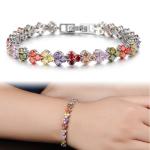 Multicoloured Cubic Zirconia Tennis Bracelet for Women Wedding Jewelry