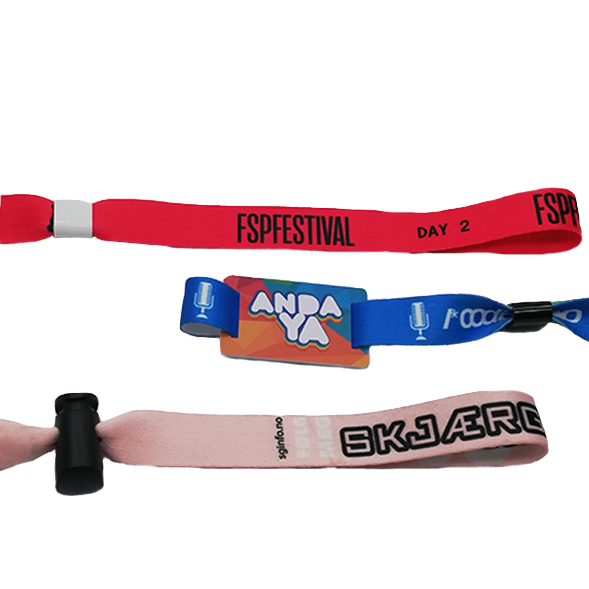 Disposable RFID Wristband Woven Smart RFID Bracelets For Hotels And Resort