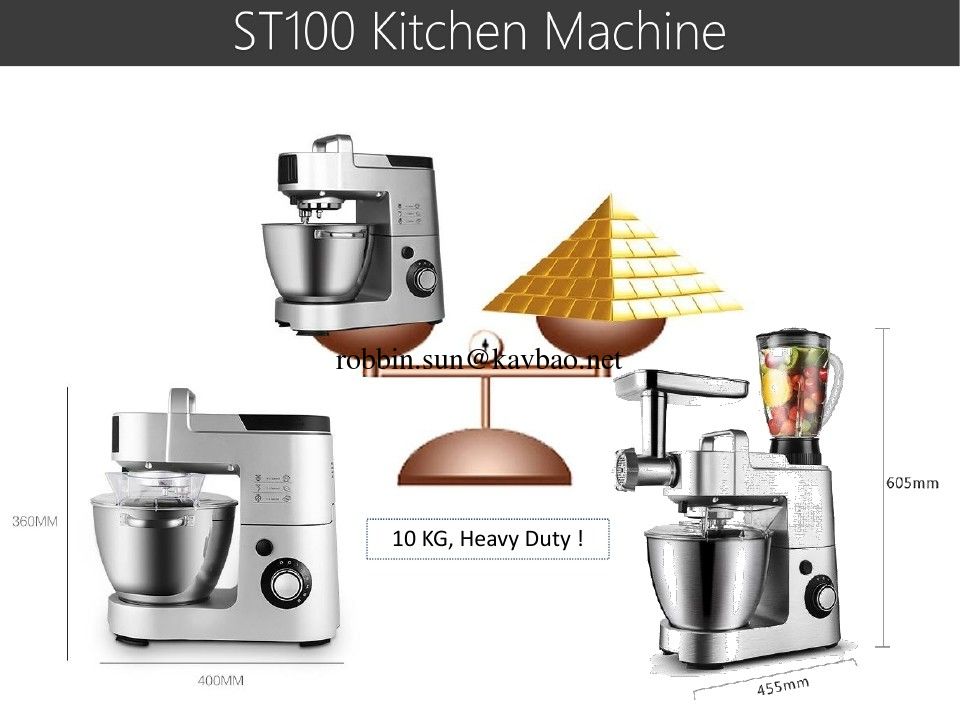 ST100 1500w Diecast Aluminium Professional Planetary Sand Mixer Kitchen Machine