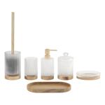 Frosted Glass Bathroom Shower Accessories Set Lotion Pump Containers Natural