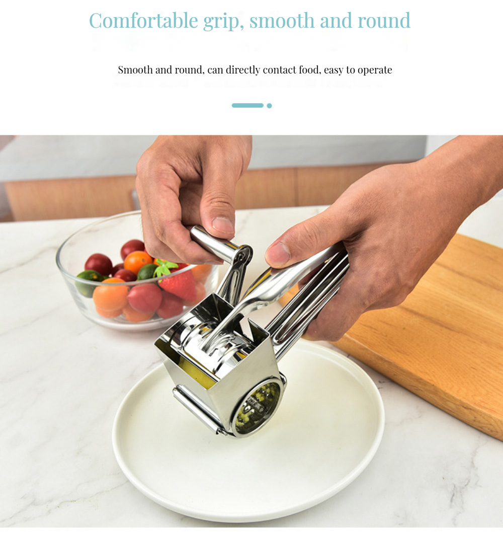 Make Perfect Cheese and Vegetable Shreds with This Handheld Rotary Grater Home Kitchen