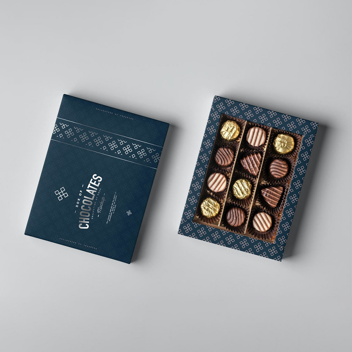 Gold Foil Printing Handling Custom Made Recyclable Chocolate Box For Christmas
