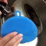 Kitchen Round Rubber Dish Scrubber For Pan Holder Wash Fruit Vegetable
