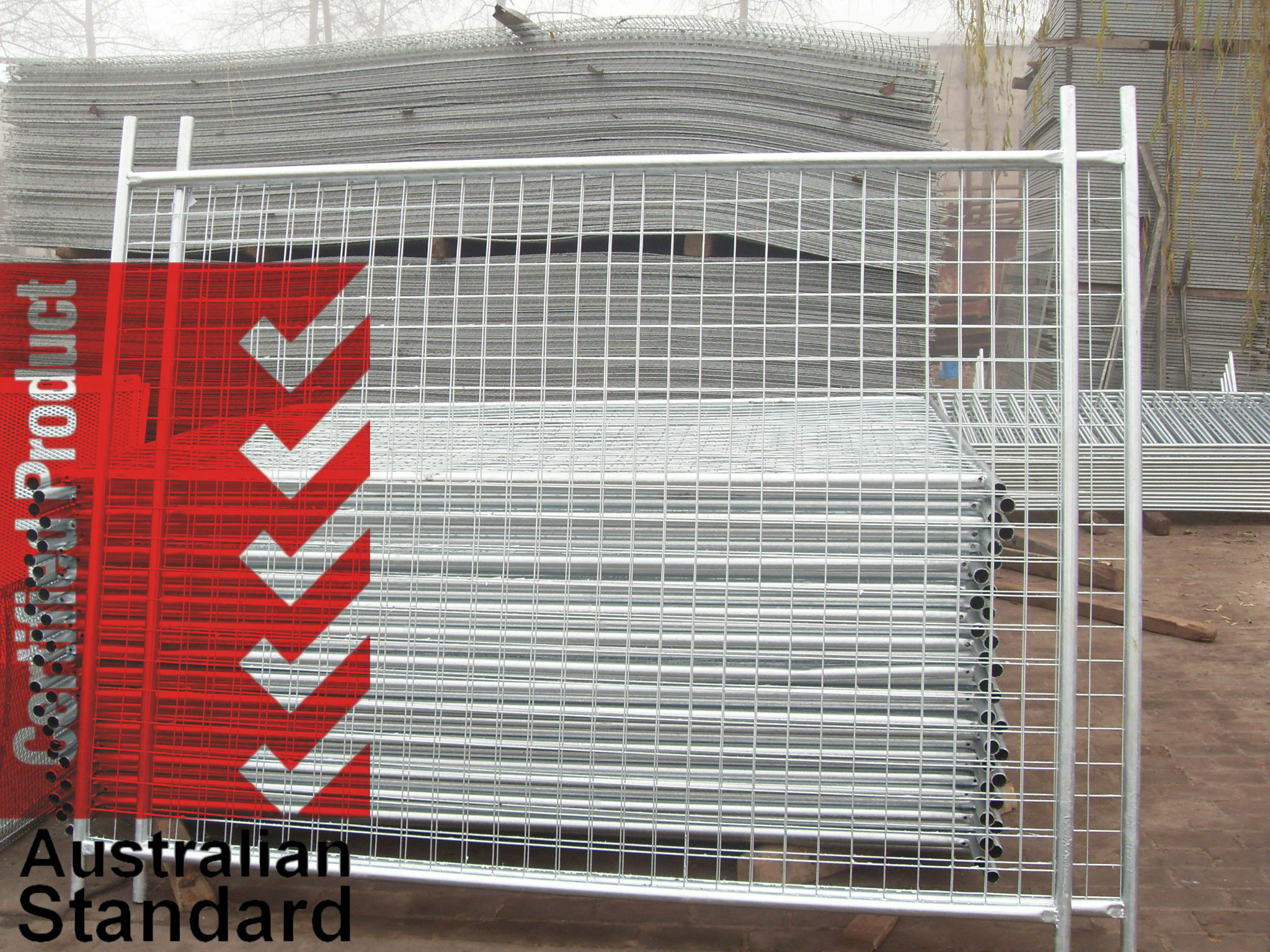 Industrial Removable Yard Fence Temp Fence Panels 2100mm X 2400mm Standard