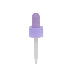 Quality Purple Glossy Plastic Pipette Dropper 18/410 20/410 Cosmetic Packaging Dropper wholesale