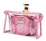 9.6''X3''X5.9'' 3 Piece Clear PVC Toiletry Bag Waterproof Cosmetic Bag
