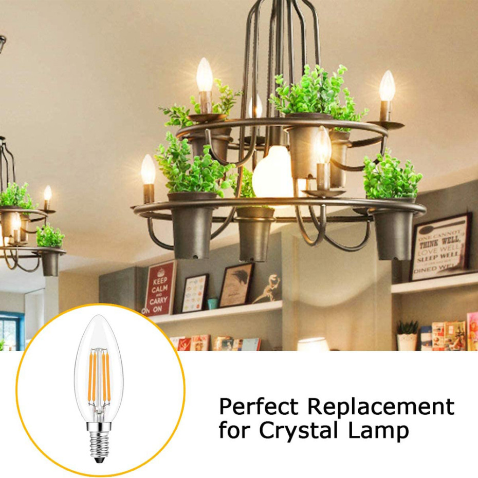Candle 4W Bayonet Base Light Bulb Indoor C35 B15 Filament Bulb