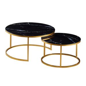 Quality Height Adjustable Round Living Room Coffee Table 80*80*75cm With Metal Frame wholesale