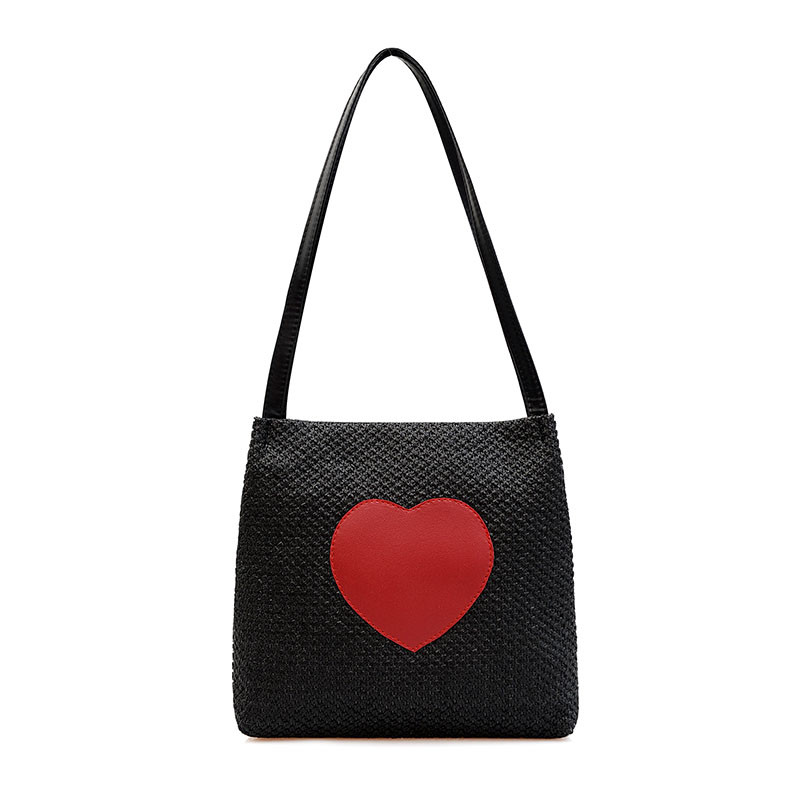 Female Portable Straw Woven Bag Beach Large Capacity Ins Single Shoulder Bucket