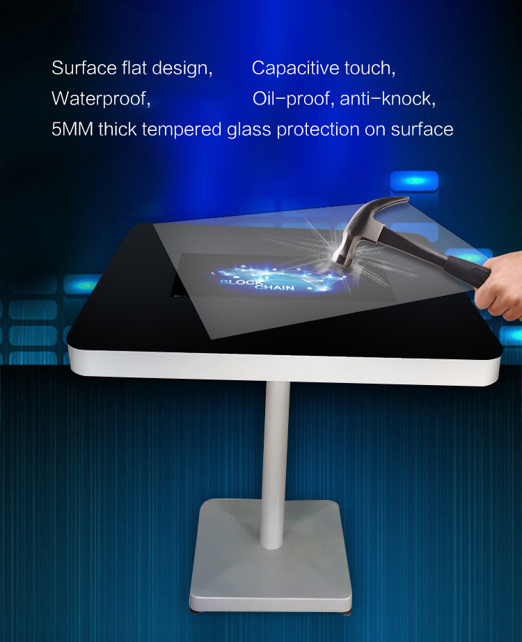 21.5inch Touch Screen Coffee Table Game Customized Interactive Touch Table Dispaly Advertising In Indoor Environments