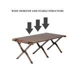 Beech Wood Foldable Camping Picnic Table Small Outdoor Table Camping Roll Up 4