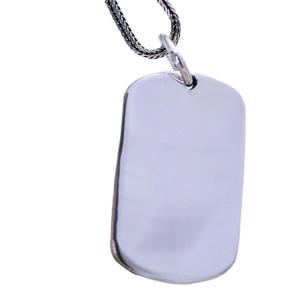 Quality Sterling Silver Dog Tag Necklace Wheat Chain for Women and Men (N052777) wholesale