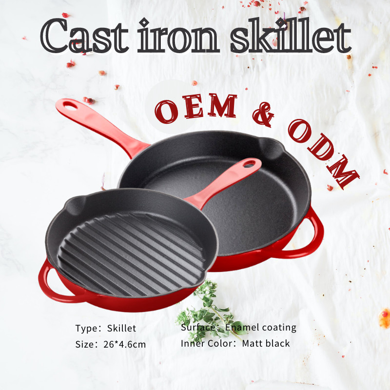 26cm Seasoned Cast Iron Skillet Pan Healthy Cooking With Ridge Bottom
