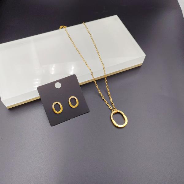New Arrival Trendy Lines Newest Gold Color Stainless Steel Earring ,Necklace ,