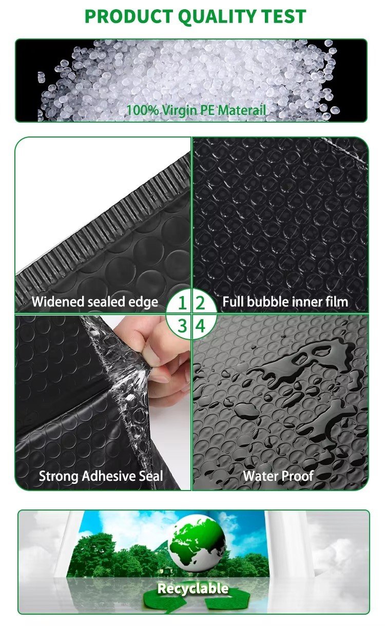 Shock Absorption Custom Poly Mailer Bubble Bags 140GMS~200GMS