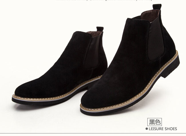 Rubber Outsole Mens Suede Desert Boots Genuine Leather Mens Casual Leather Boots