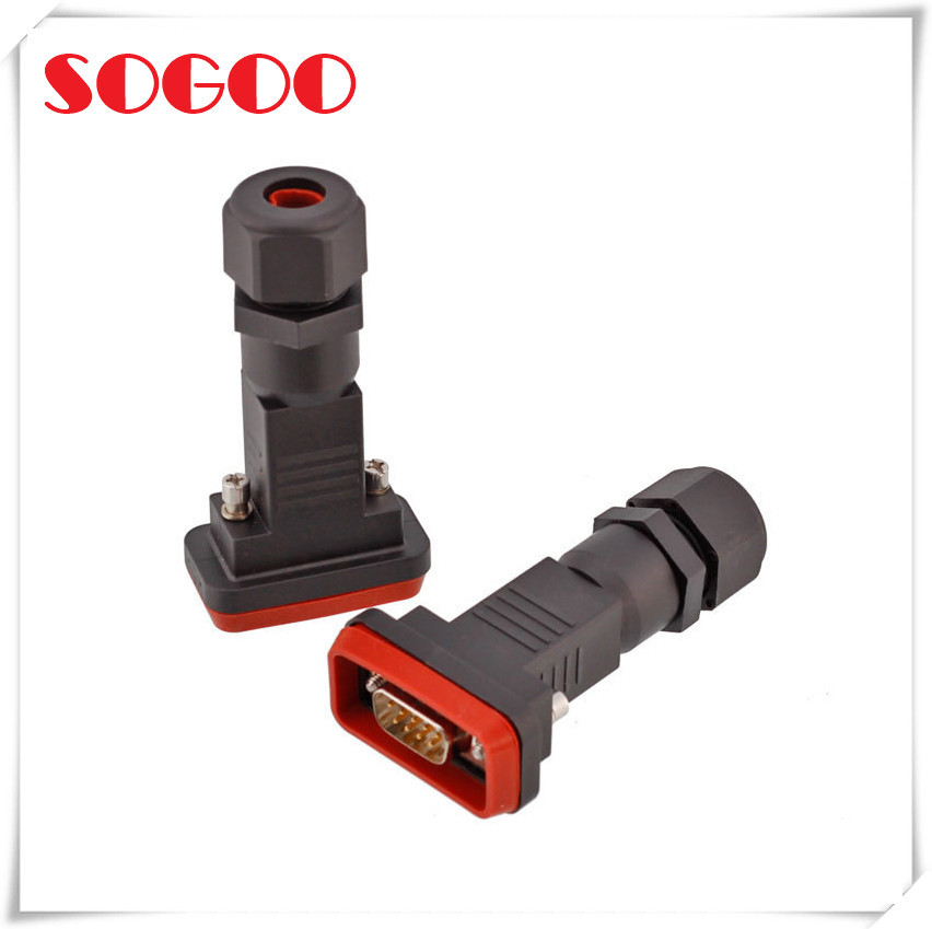 DB9 Waterproof Connector Male 9 Pin D-Sub Connector for RET RRU cable assemblies