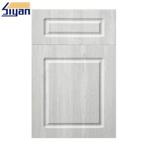 Quality Custom MDF Board Wood Grain PVC Kitchen Cabinet Doors 408*668mm wholesale