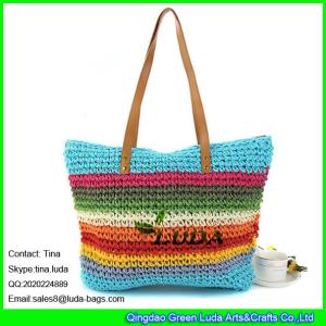 Quality LUDA fashion new design crochet paper straw handmade bag wholesale