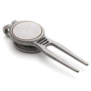 Quality Hot selling promotional metal bulk golf divot tools /pitch forks with ball marker wholesale
